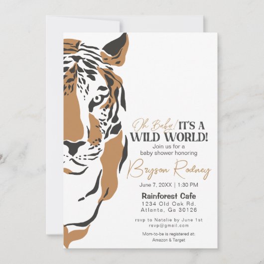 wilde Welt Dschungeliger Junge Dusche einladen Einladung (Vorderseite)