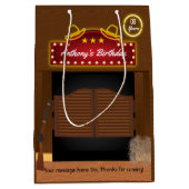 Wilde-West-Cowboy-Themen-Geburtstagsgastgeschenk Mittlere Geschenktüte (Vorderseite)