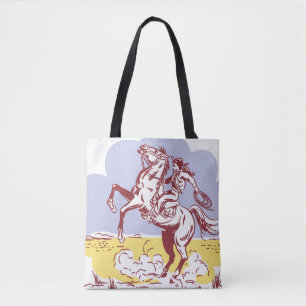 Wilde West-Cowgirl: Vintage-Linienzeichnung. Tasche