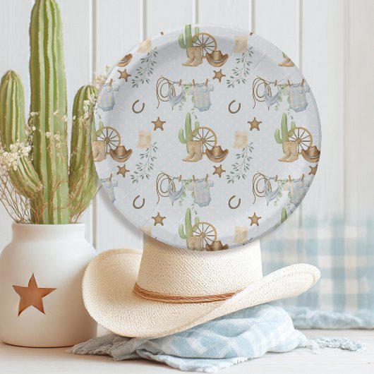 Wilde Westen Baby Cowboy Pappteller
