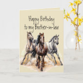 Wilde Western Pferde Geburtstag Schwiegerbruder Karte (Gelbe Blume)