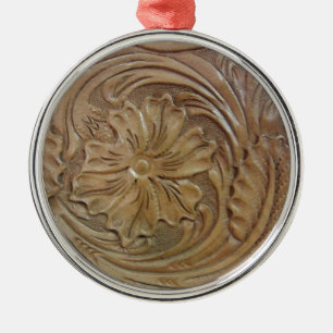 Wilde Westrose Silbernes Ornament