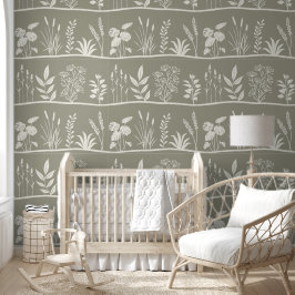 Wilde Wiese Minimalistische Botanische Silhouette  Tapete