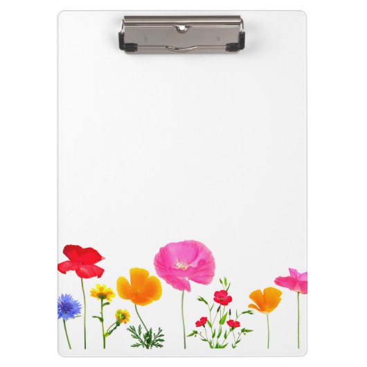 wilde Wiesen-Blumen Klemmbrett (Vorderseite)