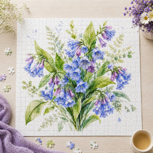 Wilde Wiesenblume Virginia Blauglocken Puzzle