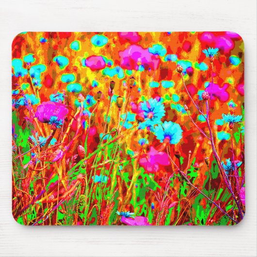 Wilde Wiesenblüte im Pop Art Style Mousepad (Vorne)