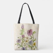 Wilde Wildblumen auf einer Tote-Tasche Tasche (Rückseite)