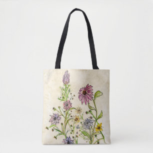 Wilde Wildblumen auf einer Tragetasche Tasche
