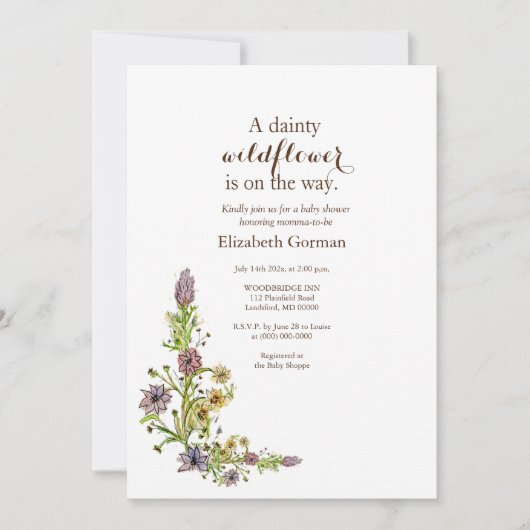 Wilde Wildblumen Einladung (Vorderseite)