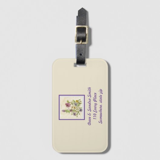 Wilde Wildblumen Gepäckanhänger (Vorderseite Vertikal)