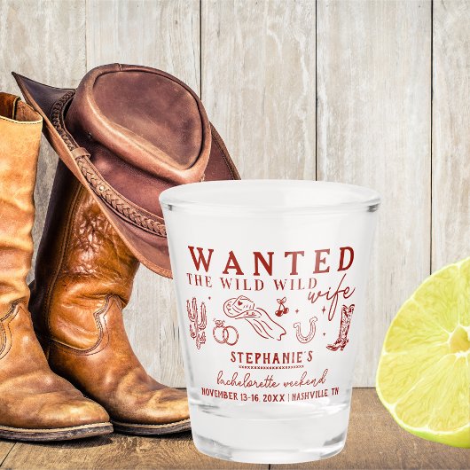 Wilde Wilde Frau Rot Junggesellinnenabschied Gesch Schnapsglas