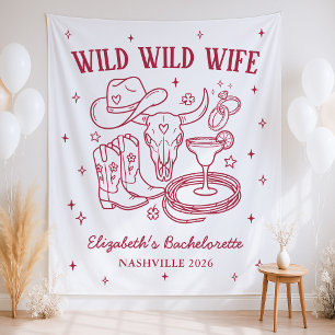Wilde Wilde Frau Western Junggesellinnenabschied Wandteppich
