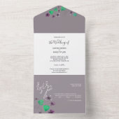 Wilde Wiolets Wasserfarbe Handgestrichen All In One Einladung (Innen Boden)