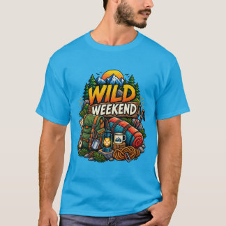Wilde Wochenend-Camping-Abenteuer Bergcamping De T-Shirt