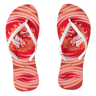 Wilde Wolf Wirbelnde Rote Flip-Flops Badesandalen