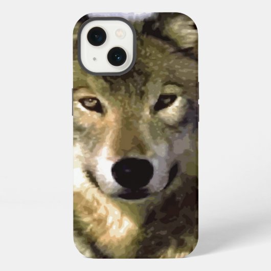 Wilde Wolfaugen iPhone Hülle (Rückseite)