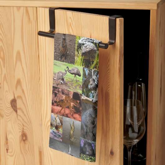 Wilde Wunder: Australische Fotocollage fesseln Geschirrtuch (Drittel gefaltet)