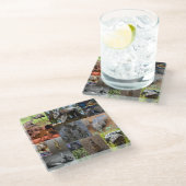 Wilde Wunder: Australische Fotocollage fesseln Glasuntersetzer (Schrägansicht)