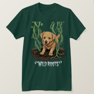 Wilde Wurzeln – Gruseliger Golden Retriever-Garten T-Shirt