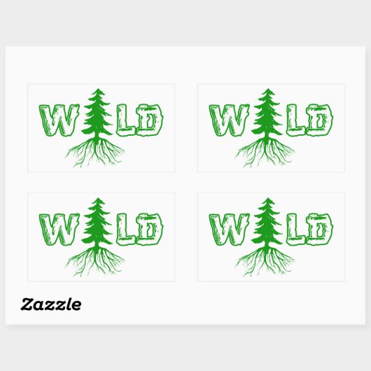 Wilde Wurzeln im Freien Rechteckiger Aufkleber (Blatt)