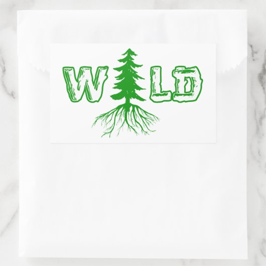 Wilde Wurzeln im Freien Rechteckiger Aufkleber (Tasche)