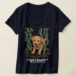 Wilde Wurzeln - Spooky Golden Retriever Garden Des T-Shirt
