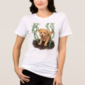 Wilde Wurzeln - Spooky Golden Retriever Garden Des Tri-Blend Shirt (Vorderseite)