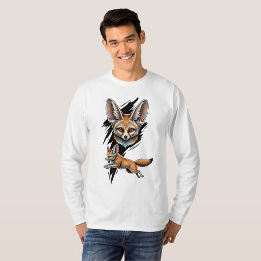 Wilde Wüste Fennec Fox - Dynamische Tierart T-Shirt (Vorne ganz)