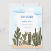 Wilde Wüste mit Niedlicher Babydusche von Cactus Einladung (Vorderseite)