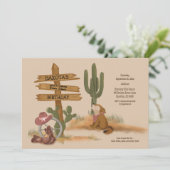 Wilde Wüstentiere Mädchen Grafik Geburtstag Einladung (Stehend Vorderseite)