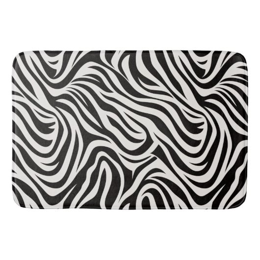 Wilde Zebra-Badezimmer-Matte Badematte (Vorderseite)