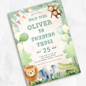 Wilde Zeit Jungle 3. Geburtstag Party Sage Einladung