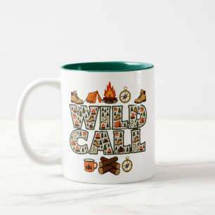 Wilde Zelttour Camping Wandern Outdoor-Abenteuer Zweifarbige Tasse