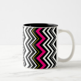 Wilde Zick-Zack-Kurven Zweifarbige Tasse
