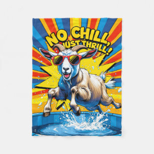 Wilde Ziege Sommer Retro Pool Splash Fleecedecke