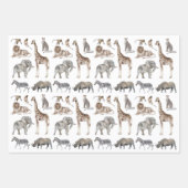 Wilde Zootiere, die Papierblätter umhüllen Geschenkpapier Set (Vorderseite)
