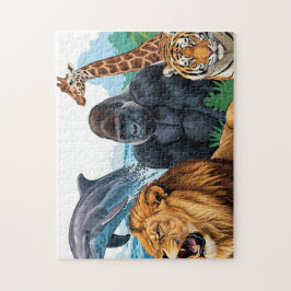 Wilde Zootiere - Löwe, Tiger, Dolphin & More Puzzle