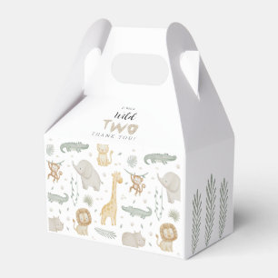 Wilde Zwei Geburtstags-Safari Dschungeltiere Geschenkschachtel