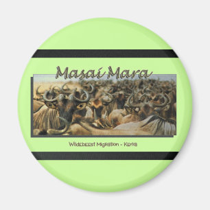 Wildebeest/Gnu-Migration, Safarimagnete Magnet