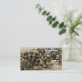 Wildebeest Gnus Kenia-Safari-Visitenkarten Visitenkarte (Stehend Vorderseite)