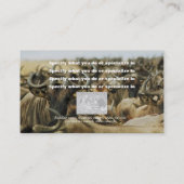 Wildebeest Gnus Kenia-Safari-Visitenkarten Visitenkarte (Rückseite)