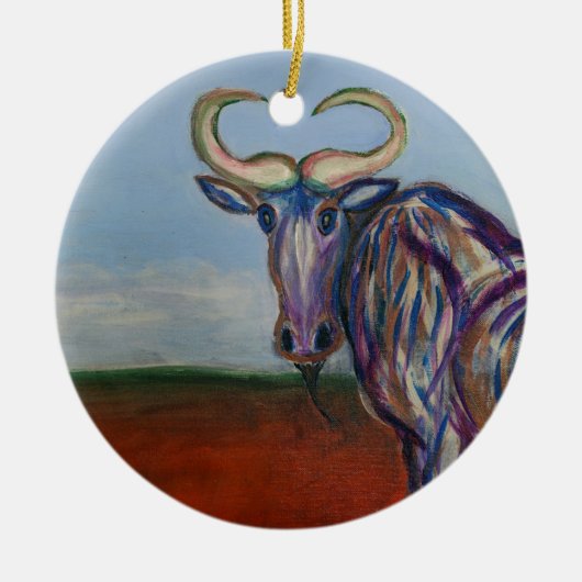 Wildebeest Keramik Ornament (Vorne)