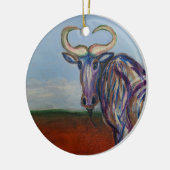 Wildebeest Keramik Ornament (Links)