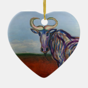 Wildebeest Keramikornament