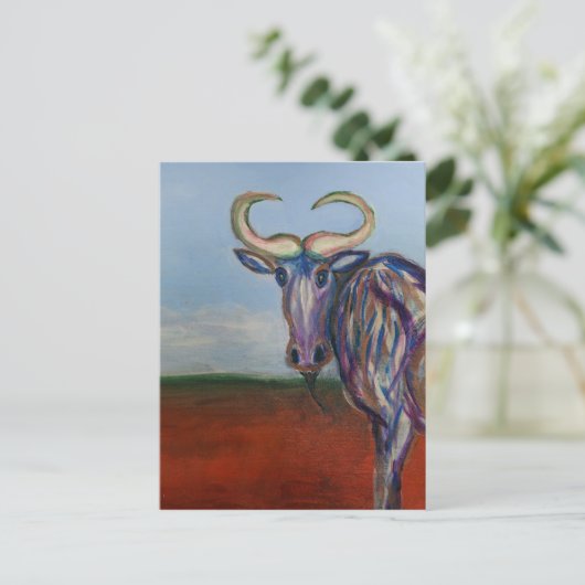 Wildebeest Postkarte (Stehend Vorderseite)