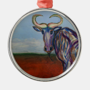 Wildebeest Silbernes Ornament