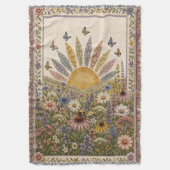 Wildeblumen-Quilt-Gewebe-Wurfdecke Decke (Vorderseite Vertikal)