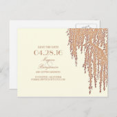 Wilden Baum Vintage Save the Date Postkarten (Vorne/Hinten)