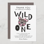 Wilder 1. Geburtstag Dankeskarte (Vorne/Hinten)