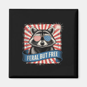 Wilder aber freier Waschbär 4. Juli Müll-Panda-Mäd Magnet